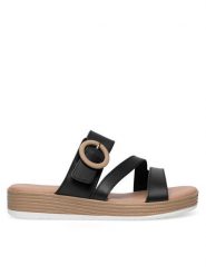Lasocki Klapki WFA2719-2Z Czarny. Czarne klapki Lasocki, bez wzorów, ze skóry, bez obcasa, bez zapięcia. Za 99.99 zł.