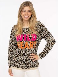 Zwillingsherz Sweter "Wild Heart" w kolorze beżowo-jasnobrązowym rozmiar: L/XL. Brązowe swetry Zwillingsherz, l, bez wzorów, ze splotem, bez ramiączek. Za 229.95 zł.