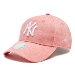 Czapka z daszkiem New Era. Czerwone czapki z daszkiem New Era, bez wzorów, z jersey. Za 99.99 zł.