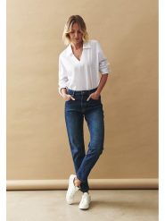 TATUUM Dżinsy - Slim fit - w kolorze granatowym rozmiar: 40. Niebieskie jeansy Tatuum, z aplikacjami, ze skóry, klasyczne, z podwyższonym stanem. Za 233.33 zł.