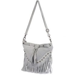 Worek skórzany VERA PELLE j. szary X39. Szare torebki klasyczne bez wzorów, ze skóry, bez dodatków. Za 174.90 zł.