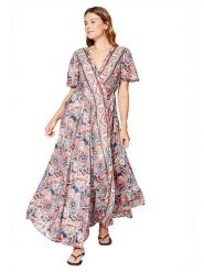 Aller Simplement Sukienka w kolorze granatowo-czerwonym rozmiar: 42. Niebieskie sukienki Aller Simplement, bez wzorów, klasyczne, bez kołnierzyka, bez ramiączek, maxi. Za 101.23 zł.