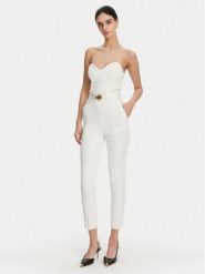 Elisabetta Franchi Kombinezon TU-039-51E2 Biały Regular Fit. Białe sukienki Elisabetta Franchi, bez wzorów, z syntetyku, bez kołnierzyka, bez ramiączek. Za 2,239.00 zł.