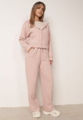 Różowy Klasyczny Komplet Dresowy Spodnie i Rozsuwana Bluza z Kapturem Minerena. Czerwone bluzy z kapturem Born2be, l, bez wzorów, z dresówki, z kapturem. Za 179.99 zł.