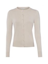 Marie Lund Kardigan Kobiety drobna dzianina beżowy, XL. Brązowe swetry Marie Lund, xl, bez wzorów, z dzianiny, klasyczne, bez ramiączek. Za 199.95 zł.