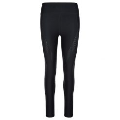Damskie legginsy do biegania KILPI GEARS-W. Czarne legginsy Kilpi, bez wzorów, z nylonu, sportowe. Za 174.18 zł.
