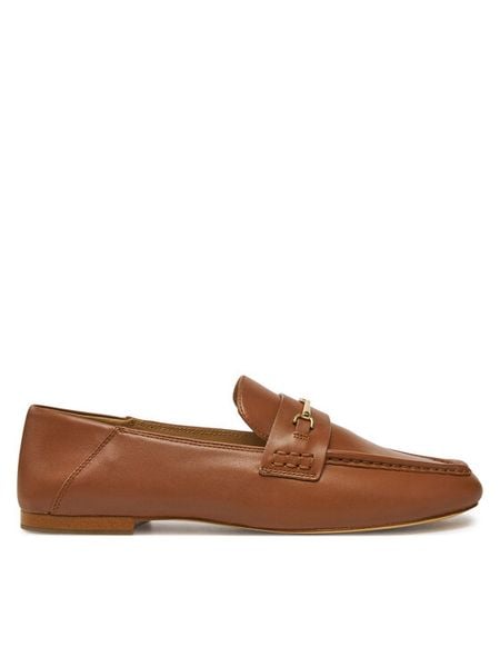 Michael Kors Mokasyny Lena Loafer 40R5LEFP1L Brązowy. Brązowe mokasyny Michael Kors, bez wzorów, ze lnu. Za 449.99 zł.