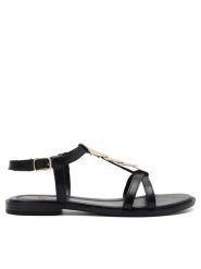 Lasocki Sandały AGA WI23-AGA-07 Czarny. Czarne sandały Lasocki, bez wzorów, ze skóry, bez obcasa, na płaskiej podeszwie, bez zapięcia. Za 159.99 zł.