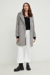 Answear Lab płaszcz z wełną kolor szary przejściowy. Szare płaszcze Answear Lab, l, bez wzorów, z wełny, klasyczne, bez kaptura. Za 449.99 zł.