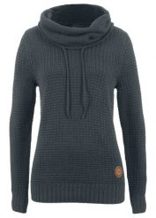 Gruby sweter z mieszanki bawełny. Niebieskie swetry bonprix, bez wzorów, z bawełny, bez ramiączek. Za 124.99 zł.