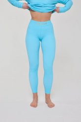 Legginsy termoaktywne - Rhythm Is A Dancer damskie. Niebieskie legginsy OOSC, bez wzorów, z materiału, długie. Za 269.99 zł.