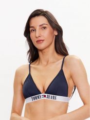 Tommy Jeans Góra od bikini UW0UW04079 Granatowy. Niebieskie bikini Tommy Jeans, bez wzorów, z jeansu. Za 229.99 zł.