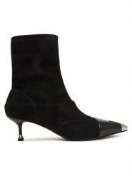 Liu Jo Botki Deva 19 SF6009 TX562 Czarny. Czarne botki Liu Jo, bez wzorów, z materiału, bez obcasa, na szpilce, bez zapięcia. Za 834.99 zł.