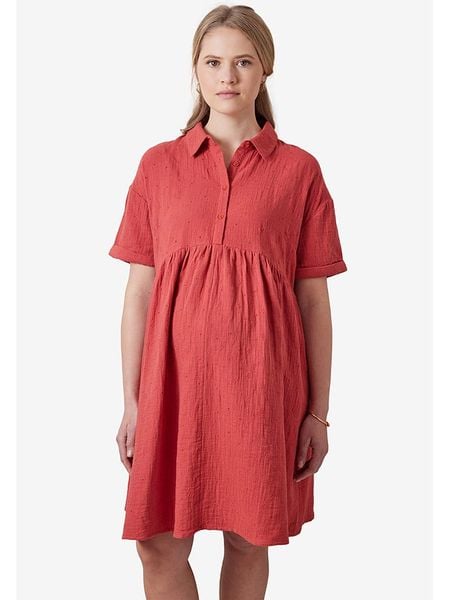 Vertbaudet Sukienka w kolorze czerwonym rozmiar: 42. Czerwone sukienki vertbaudet, bez wzorów, z bawełny, bez kołnierzyka, bez ramiączek, mini. Za 65.85 zł.