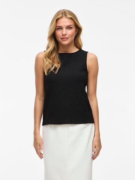 Vila Top w kolorze czarnym rozmiar: M. Czarne topy Vila, m, bez wzorów, bez kołnierzyka, bez ramiączek. Za 74.46 zł.