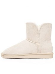 ISLAND BOOT Botki zimowe "Chloe" w kolorze kremowym rozmiar: 37. Brązowe botki Island Boot, bez wzorów, z materiału, bez obcasa, bez zapięcia. Za 134.53 zł.