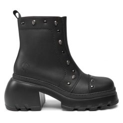 Botki Altercore. Czarne botki Altercore, bez wzorów, bez obcasa, na słupku, bez zapięcia. Za 399.99 zł.