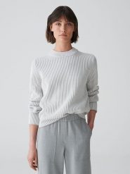 OPUS Sweter "Padollo" w kolorze szaro-białym rozmiar: L. Białe swetry Opus, l, bez wzorów, bez ramiączek. Za 224.95 zł.