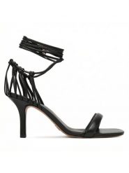 Patrizia Pepe Sandały 8X0103/L026-K103 Czarny. Czarne sandały Patrizia Pepe, bez wzorów, ze skóry, bez obcasa, na szpilce, bez zapięcia. Za 1,269.00 zł.