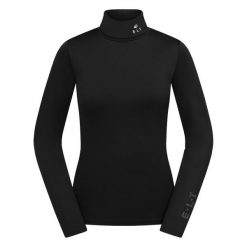 Koszulka jeździecka z kołnierzem typu golf. ELT Madison. Czarne swetry ELT, l, bez wzorów, z elastanu, bez ramiączek. Za 228.00 zł.