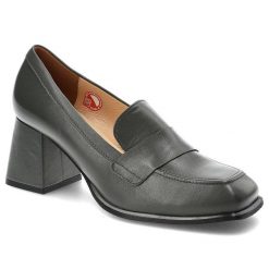 Szare Półbuty Armodo Damskie Eleganckie Buty. Szare półbuty wsuwane Armodo, bez wzorów, ze skóry, biznesowe, bez obcasa, na obcasie. Za 299.00 zł.