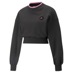 Bluza dresowa damska Puma SWXP CREW. Czarne bluzy Puma, m, bez wzorów, z dresówki, bez kaptura. Za 254.00 zł.