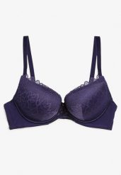 Fioletowy Biustonosz Push Up z Ozdobną Koronką i Zawieszką Gialine. Fioletowe biustonosze Renee, z aplikacjami, z koronki. W wyprzedaży za 31.99 zł.