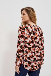 Koszula w kwiatowy print. Brązowe koszule MOODO, bez wzorów, z wiskozy, bez kołnierzyka, bez ramiączek. W wyprzedaży za 39.99 zł.