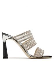 Pollini Klapki SA28219C0ITY199A Srebrny. Szare klapki Pollini, bez wzorów, z tworzywa sztucznego, bez obcasa, bez zapięcia. Za 1,419.00 zł.