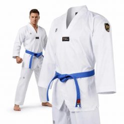 Dobok do Taekwondo MTX bluza spodnie pas MOOTO. Białe bluzy DBX BUSHIDO, l, bez wzorów, z bawełny, bez kaptura, na fitness i siłownię. Za 169.00 zł.