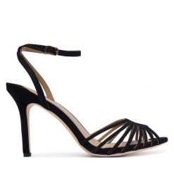 Sandały LAUREN RALPH LAUREN. Czarne sandały Lauren Ralph Lauren, bez wzorów, bez obcasa, na szpilce, bez zapięcia. Za 769.99 zł.