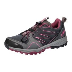 Buty trailowe damskie CMP ATIK WP przewiewne wodoodporne podeszwa Full On Grip. Czerwone buty trekkingowe CMP, bez zapięcia. Za 449.99 zł.