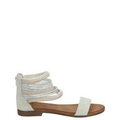 ZAMSZOWE SANDAŁY 6654 GRIGIO-ARGE. Sandały Venezia, bez wzorów, ze skóry, bez obcasa, bez zapięcia. Za 239.00 zł.