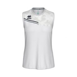 Damski tank top Errea Eloy. Białe topy ERREA, bez wzorów, bez kołnierzyka, bez ramiączek. Za 190.50 zł.