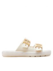 Tory Burch Klapki Buckle Bubble Jelly 149718 Biały. Białe klapki Tory Burch, bez wzorów, z tworzywa sztucznego, bez obcasa, bez zapięcia. Za 999.99 zł.