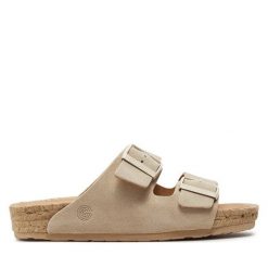 Klapki Genuins. Brązowe klapki Genuins, bez wzorów, bez obcasa, bez zapięcia. Za 429.99 zł.