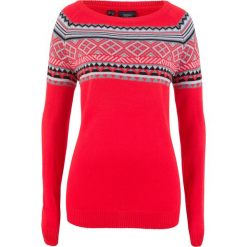 Sweter wzorzysty bonprix truskawkowy wzorzysty. Swetry marki INESIS. Za 74.99 zł.