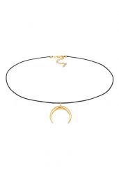 Elli Damski Choker zawieszka półksiężyc nylon ze srebra próby 925 Sterling Silver Naszyjniki 1 ct. Szare naszyjniki Elli, z materiału, srebrne. Za 273.99 zł.