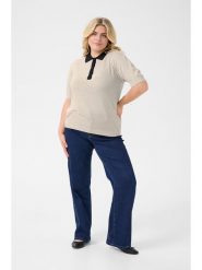 KAFFE curve Sweter w kolorze beżowym rozmiar: XL. Brązowe swetry KAFFE curve, xl, bez wzorów, bez ramiączek. Za 113.99 zł.