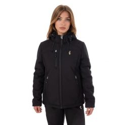 Kurtka turystyczna damska NALEG SOFTSHELL wodoodporna. Czarne kurtki przejściowe sportowe Aulp, na jesień, l, bez wzorów, z elastanu, bez kaptura, trekkingowe. Za 659.99 zł.