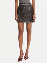 Guess Spódnica z imitacji skóry W5YD46 WHDI0 Szary Regular Fit. Szare spódnice Guess, s, z aplikacjami, ze skóry. Za 359.99 zł.