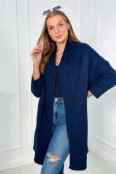 Sweter z rękawami typu nietoperz granatowy. Niebieskie swetry KESI, l, bez wzorów, z wełny, plus size, bez ramiączek. Za 178.78 zł.