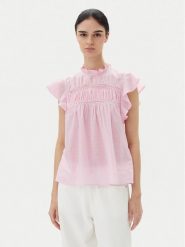 ONLY Bluzka Katti 15337637 Różowy Regular Fit. Czerwone bluzki ONLY, xs, bez wzorów, z bawełny, bez kołnierzyka, bez ramiączek. Za 89.99 zł.