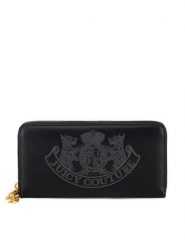 Juicy Couture Duży Portfel Damski BIJXT8652WVP Czarny. Czarne portfele Juicy Couture, bez wzorów, z tworzywa sztucznego. Za 159.99 zł.