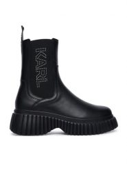 KARL LAGERFELD Botki Kreeper Wedge KL44460 Czarny. Czarne botki KARL LAGERFELD, bez wzorów, ze skóry, bez obcasa, na płaskiej podeszwie, bez zapięcia. Za 1,184.00 zł.