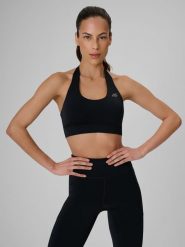 4F Biustonosz treningowy z niskim wsparciem damski - czarny XL. Czarne biustonosze sportowe 4f, bez wzorów, z gumy. Za 99.99 zł.
