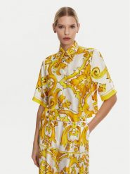 Dolce&Gabbana Koszula F5S01T HI1TK Żółty Regular Fit. Żółte koszule Dolce&Gabbana, s, bez wzorów, z jedwabiu, bez kołnierzyka, bez ramiączek. Za 4,859.00 zł.