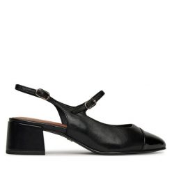 Czółenka Tamaris. Czarne czółenka Tamaris, bez wzorów, bez obcasa, bez zapięcia. Za 249.99 zł.