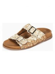 INUOVO Klapki w kolorze jasnobrązowo-beżowym rozmiar: 37. Brązowe klapki Inuovo, bez wzorów, klasyczne, z otwartym noskiem, bez obcasa, bez zapięcia. Za 326.99 zł.