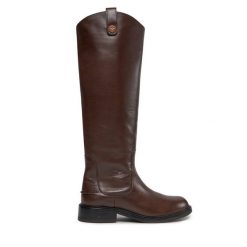 Kozaki JOOP!. Brązowe kozaki Joop!, bez wzorów, bez obcasa, na płaskiej podeszwie, bez zapięcia. Za 1,299.00 zł.